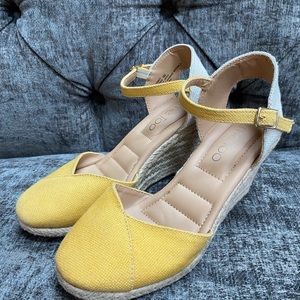 me Too Tan and Yellow Brenna Espadrille.